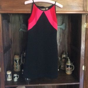 Joes black color block fitted mini dress
